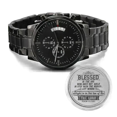 ShineOn Fulfillment Jewelry Blessed Is the One (Psalm 11-3 NIV) – Men's Watch