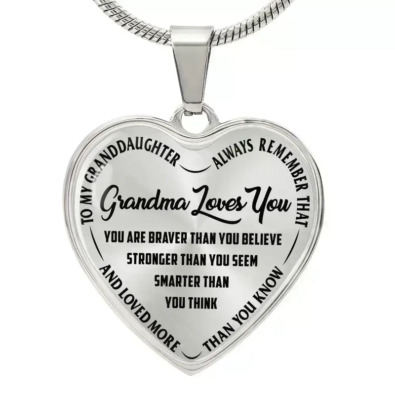 ShineOn Fulfillment Jewelry Grandma Loves You - Heart Necklace