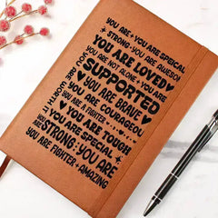 ShineOn Fulfillment Accessory Graphic Journal Encouragement – Leather Journal