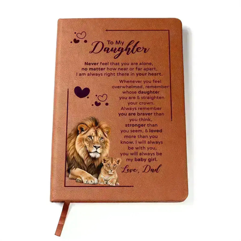ShineOn Fulfillment Accessory Graphic Journal To My Daughter Your Crown – Leather Journal