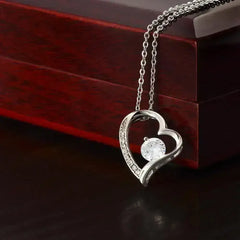 ShineOn Fulfillment Jewelry 14k White Gold Finish / Luxury Box Forever Love Necklace