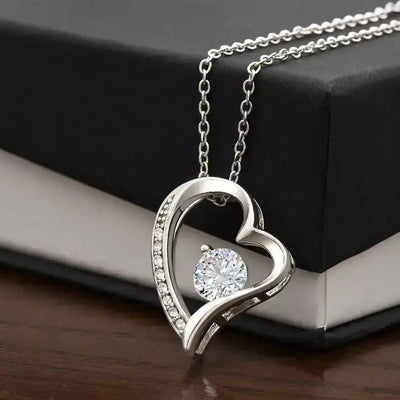 ShineOn Fulfillment Jewelry 14k White Gold Finish / Standard Box Forever Love Necklace