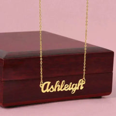 ShineOn Fulfillment Jewelry 18k Yellow Gold Finish / Luxury Box Classic Style Name Necklace