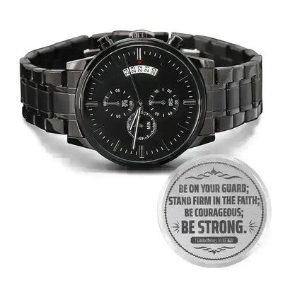 ShineOn Fulfillment Jewelry Be on Your Guard (1 Corinthians 1613 NIV) – Men's Watch