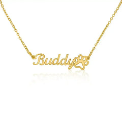 ShineOn Fulfillment Jewelry Classic Paw Print Name Necklace
