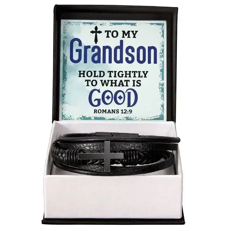 ShineOn Fulfillment Jewelry Hold Tightly - Cross Leather Bracelet