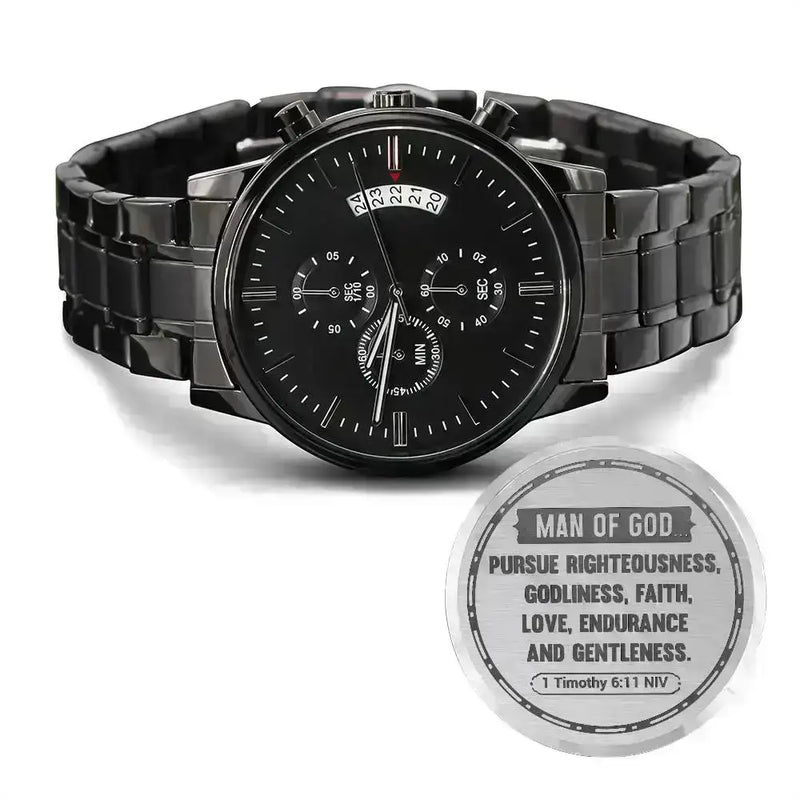 ShineOn Fulfillment Jewelry Man of God (1 Timothy 611) – Men's Watch